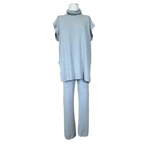 H&M Medium Gray Cashmere Sweater Pants Set Loungewear Lagenlook Casual Office